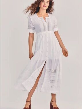 LoveShackFancy | Dresses | New Loveshackfancy Judalon Midi Dress In White |  Poshmark